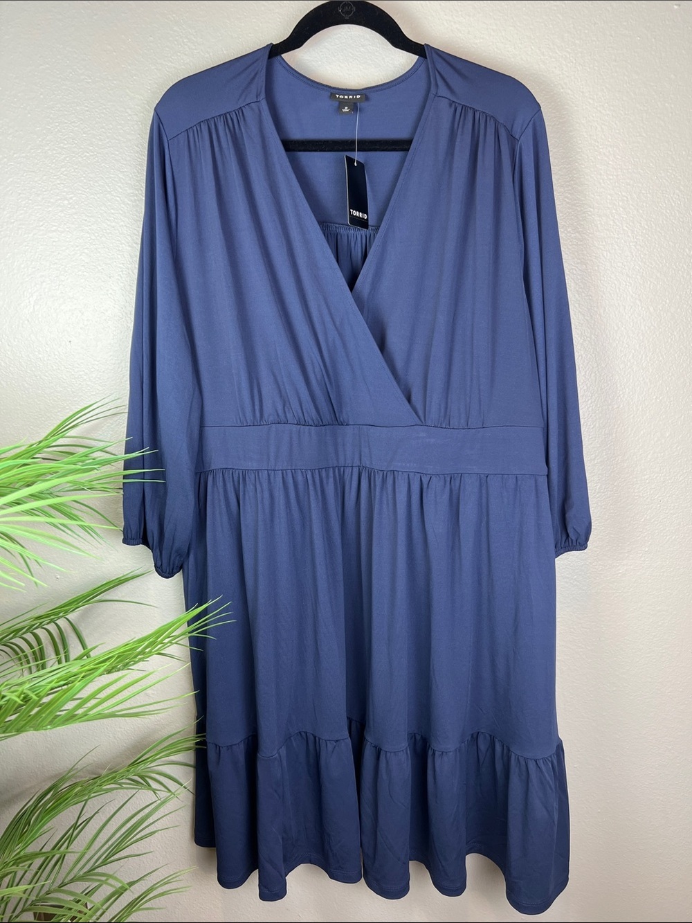 torrid Navy Blue Tiered Knit Midi Dress